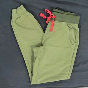 FIGS Dark Olive Scrub Bottoms